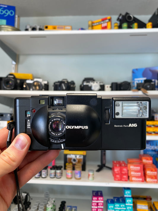 Olympus XA with Flash