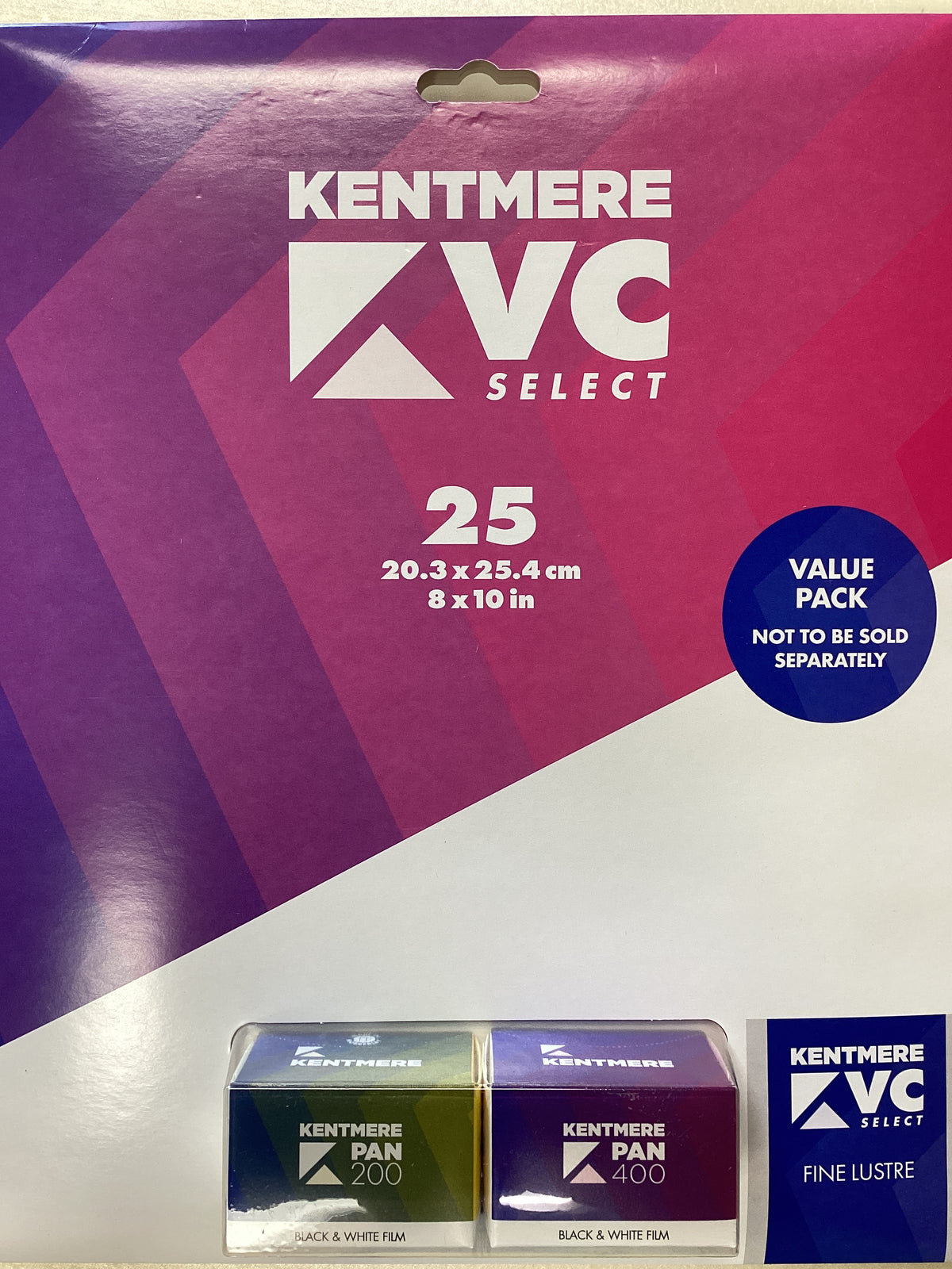 Kentmere 8x10 RC + 2 film rolls Value Pack