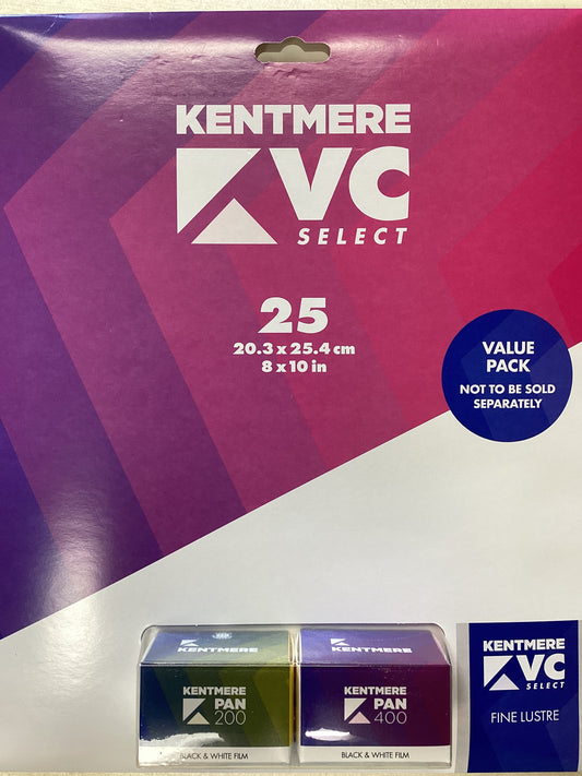 Kentmere 8x10 RC + 2 film rolls Value Pack